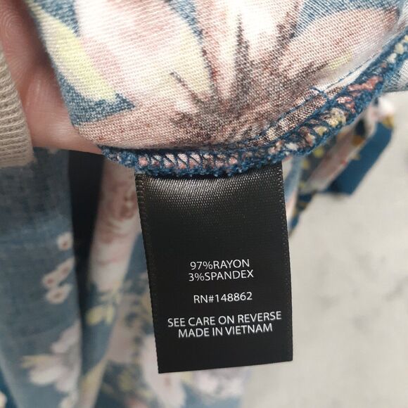 Torrid Dark Blue Floral Mini Challis Zip Front V Neck High Low Dress Size 1X - Picture 6 of 8